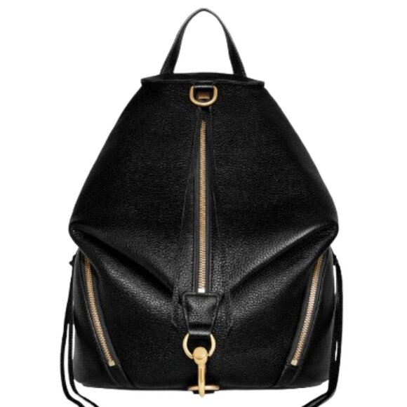 REBECCA MINKOFF- Julian Gold Hardware Backpack Black Pebbled🖤✨ - Picture 1 of 6